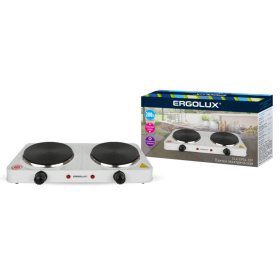 Электроплитка ERGOLUX ELX-EP04-C01 белая (2 конф., дисковый нагр.эл.2000Вт, 220-240В)