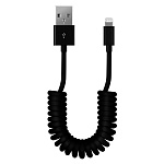 Дата-кабель Smartbuy USB - 8-pin для Apple, спиральный, длина 1,0 м, черный (iK-512sp black)