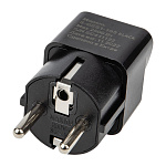 Переходник сетевой S-GES1-10S BLACK , 10А, 2500Вт, с зазем. Черный. ТМ Uniel