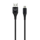 Дата-кабель Smartbuy MicroUSB кабель в рез.оплет. Gear, 1м. мет.након., <2А,черн.(iK-12ERGbox black)