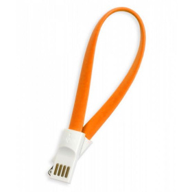 Дата-кабель Smartbuy USB 8-pin для Apple.магнитный дл.0.2м,оранжевый iK-502