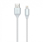 Дата-кабель Smartbuy USB - 8 pin, с индикацией, 1 м, белый, с мет. након. (iK-512ssbox white)
