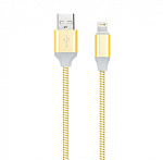 Дата-кабель Smartbuy USB - 8 pin, с индикацией, 1 м,золото, с мет. након. (iK-512ssbox gold)