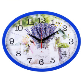 Часы 2720-114 корпус синий овал "Happy life"
