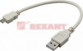 Шнур micro USB (male) USB-A (male) 0.2м REXANT 18-1162 