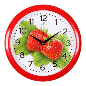 Часы 6026-230 корпус красный "Пара клубник"