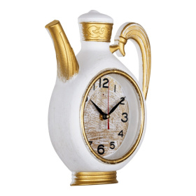 Часы 2622-002 корпус белый чайник с золотом "Классика"