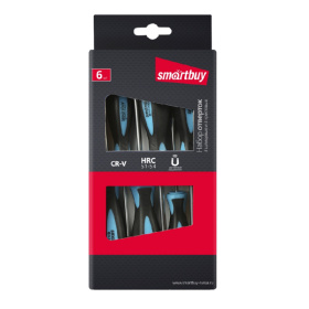 Набор отверток 6 штук, шлицевые и крестовые, намагниченный наконечник, CR-V,Smartbuy Tools