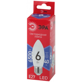 Лампа ЭРА RED LINE LED B35-6W-865-E27 R E27 / Е27 6 Вт свеча холодный дневной свет