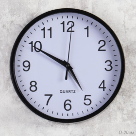 Часы настенные 20 см черные / 530C-1