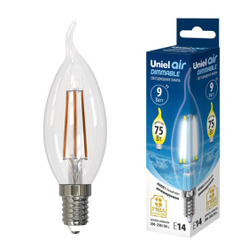 Лампа Uniel LED-CW35-9W-4000K-E14-CL-DIM
