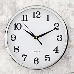 Часы  WS-7389-2 диаметр 24 см, корпус серебро