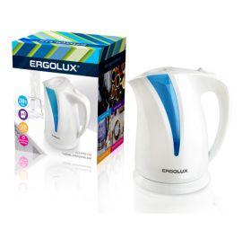 Чайник ERGOLUX ELX-KP03-C35 бело-голубой (пластик, 2.0л, 160-250В, 1500-2300Вт)