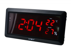 Часы эл. VST780S-1 крас.цифры (температура,влажность)