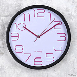 Часы WS-7561B диаметр 30 см, корпус черные