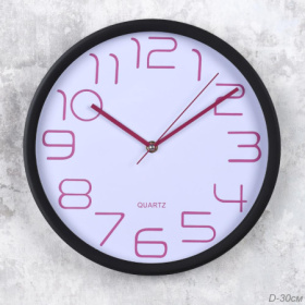 Часы WS-7561B диаметр 30 см, корпус черные