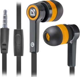 Гарнитура для смартфонов Pulse 420 черный + оранжевый, вставки DEFENDER