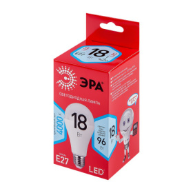 Лампа ЭРА RED LINE LED A65-18W-840-E27 R Е27 / E27 18 Вт груша нейтральный белый свет