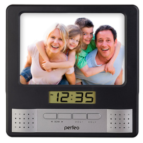 Perfeo Часы-радио-фоторамка "Foto", чёрный, (PF-S6005)