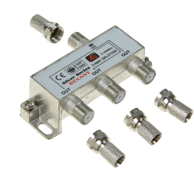 Делитель "BOX" ТВ x 3 + 4шт. F-разъема, 5-1000 МГц "GOLD" REXANT 05-6102-1