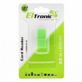 Карт-ридер microSD ELTRONIC 3312, кубик, зеленый          