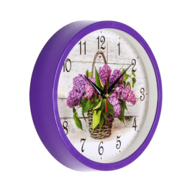 Часы 2720-113 корпус фиолетовый овал "Корзина сирени" 