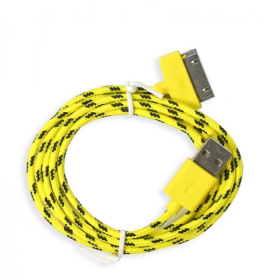 Дата-кабель Smartbuy USB - 30-pin для Apple, нейлон, длина 1,2 м, желтый (iK-412n yellow)