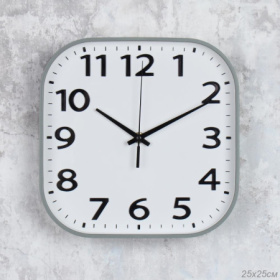 Часы настенные 25 см серые квадратные / Y8025T10-2 