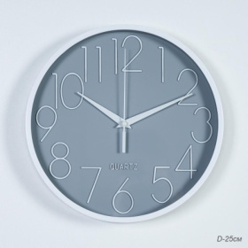Часы настенные 25 см белые, фон серый / Y6053T16 