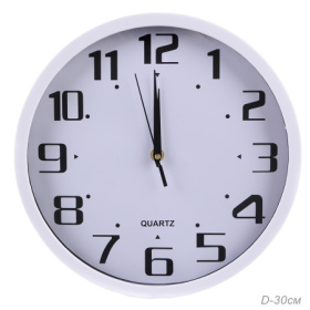 Часы 381-19 диаметр 30см, корпус белый