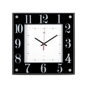 Часы 3636 А4 корпус черный "Классика" квадрат