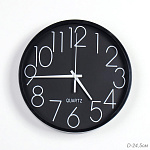 Часы настенные 25 см черные / Y6053T6-3 