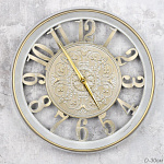 Часы WS-7354B диаметр 30см, корпус бел с золотом