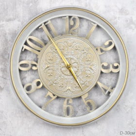 Часы WS-7354B диаметр 30см, корпус бел с золотом