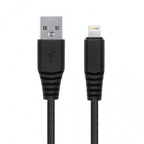 Дата-кабель Smartbuy USB - 8-pin для Apple, "карбон", экстрапрочн., 2.0 м, до 2А, черный (iK-520n-2)