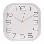 Часы 2500-002 корпус белый+серебро квадрат 