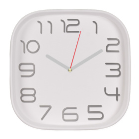 Часы 2500-002 корпус белый+серебро квадрат "Классика"